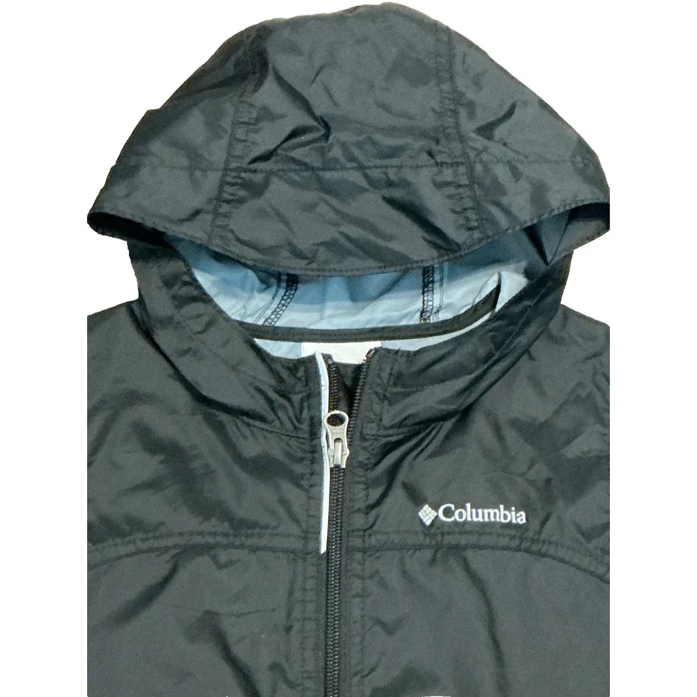 COLUMBIA Boys Windbreaker Jacket Black Full Zipper 4T F2 School Play Lightweight